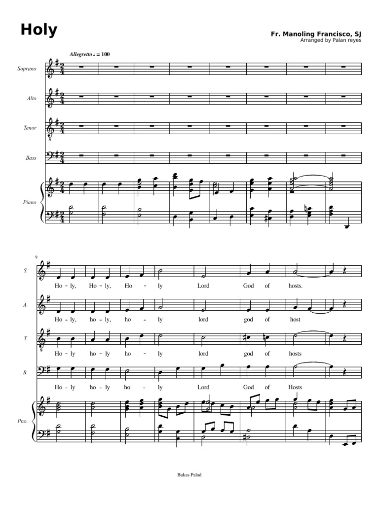 Holy 1 Music Theory Choral Music