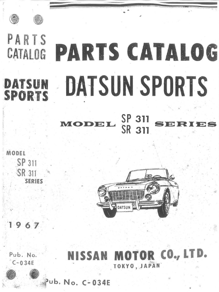 Datsun Sports Parts Catalog Model SP311 SR311 1967 | PDF
