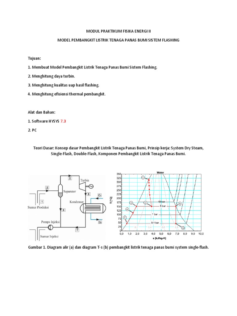 Model Pembangkit Listrik Tenaga Panas Bumi Sistem Flash | PDF
