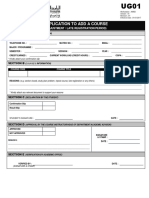 UG 01 Application To Add A Course (Adjustment)