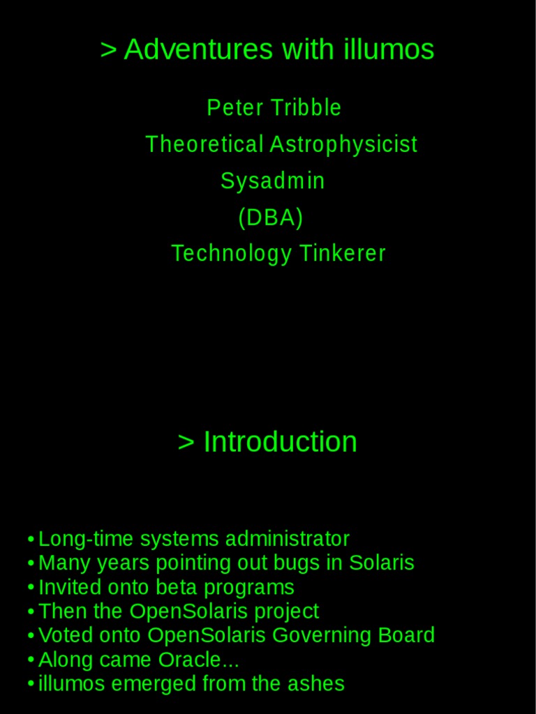 Illumos SolarisSIGIllumos SolarisSIG