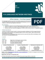 k-6 languages network meetings - term 3 2017