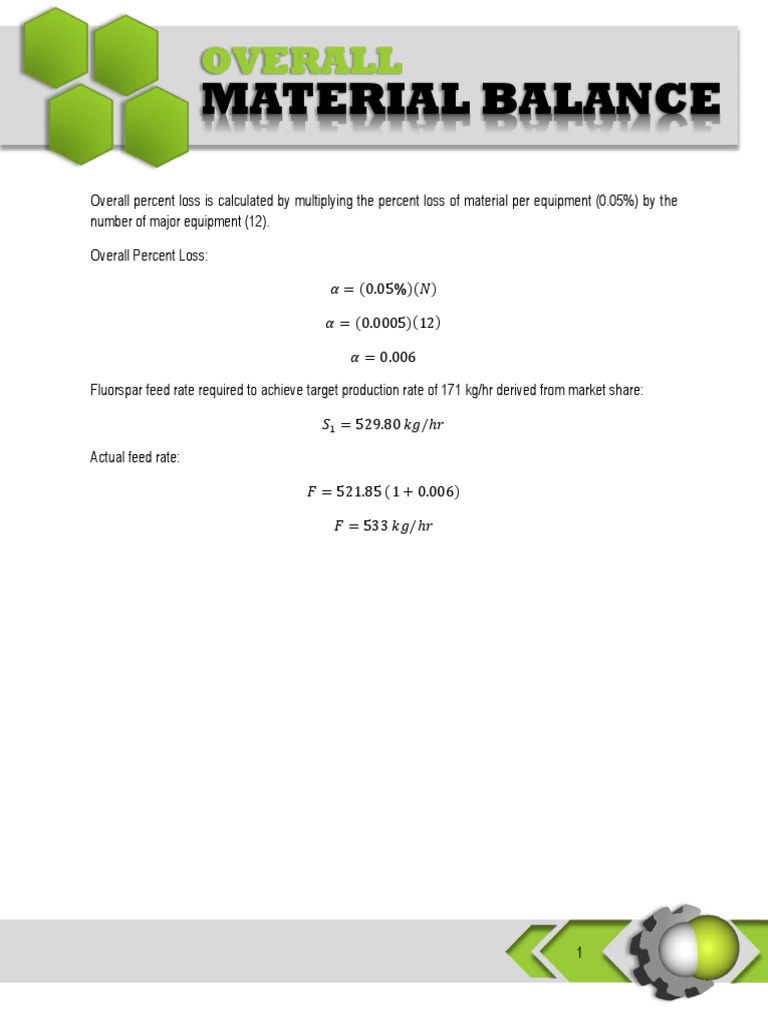 Material Balance PDF Stoichiometry Mill (Grinding)