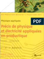 Précis de Physique Et Électricité Appliquées en Productique