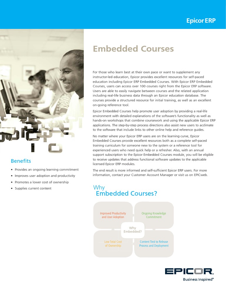 Epicor ERP Embedded Courses A4 FS ENS PDF Enterprise Resource