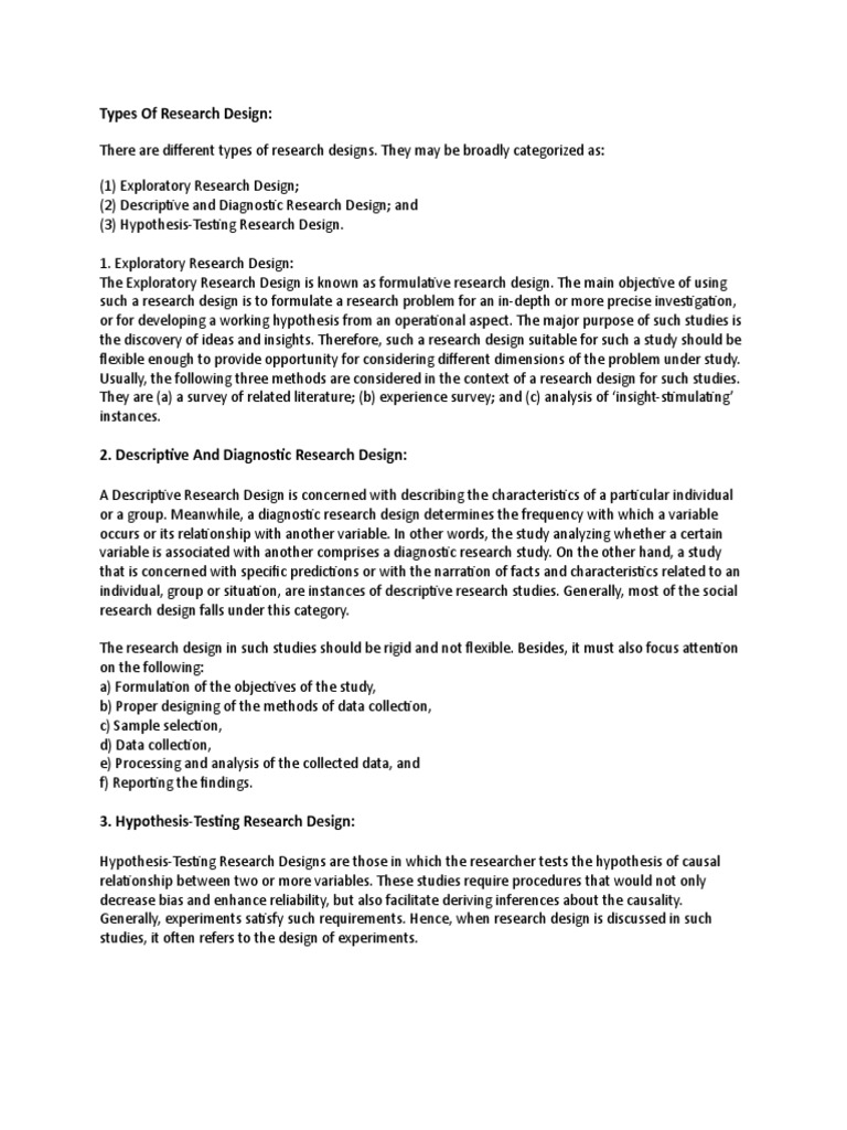 Overview of Research Design Types | PDF | Hypothesis | Type I And Type ...