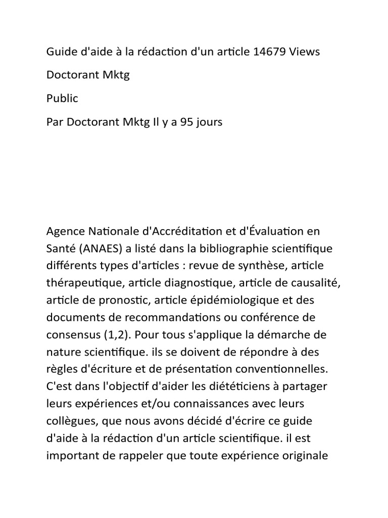 Guide Redaction Scientifique  Bibliographie  Expérience  Essai