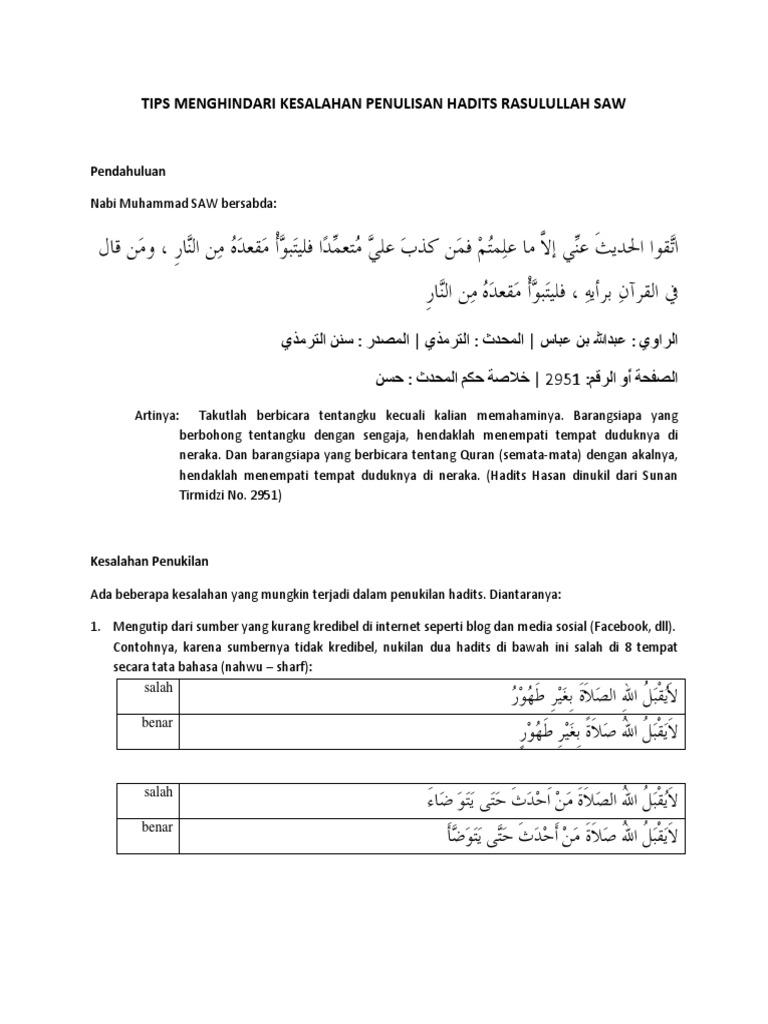 Panduan Penulisan Hadits yang Benar | PDF | Komputer