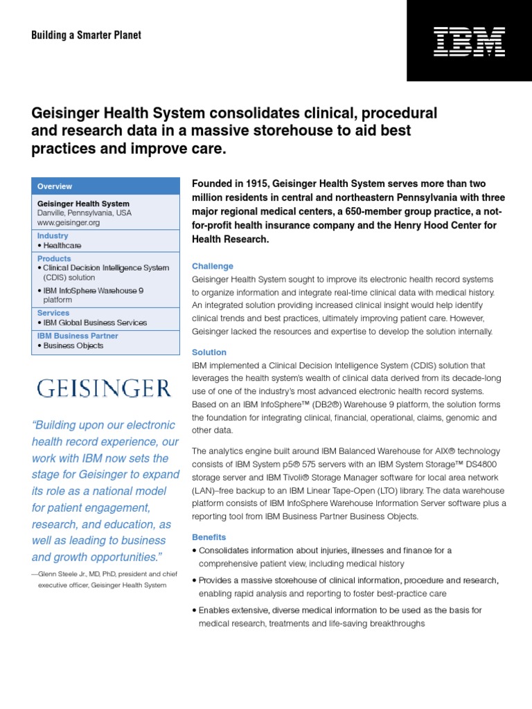 Geisinger Health System: Health Information Management | PDF | Health ...