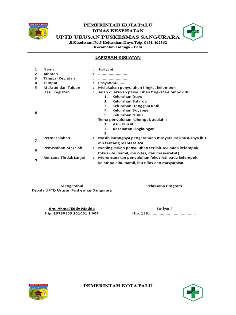 Contoh Laporan Hasil Kegiatan Bok Nusagates