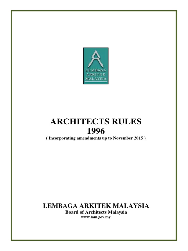 Architects Rules 1996 PDF Architect Profession