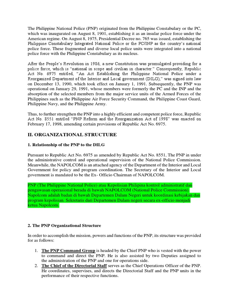 The Philippine National Police | PDF | Police | Law Enforcement