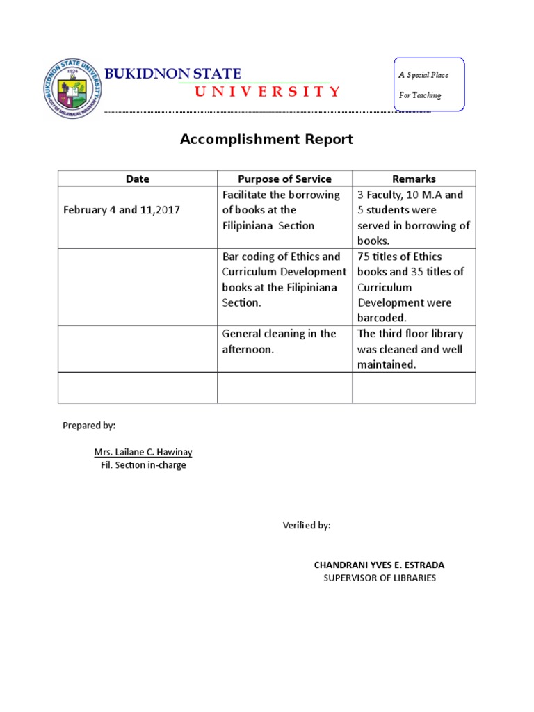 Format Accomplishment | PDF