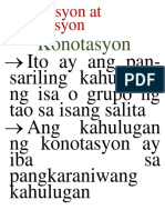 Konotasyon at Denotasyon