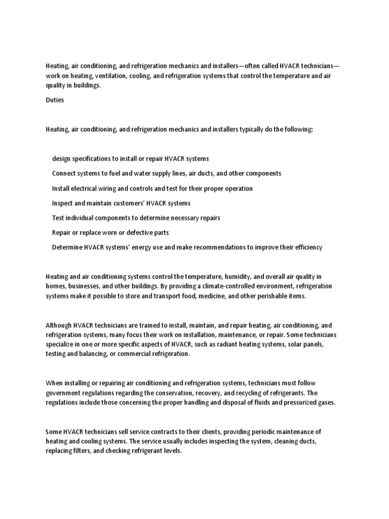 heating and refrigeration