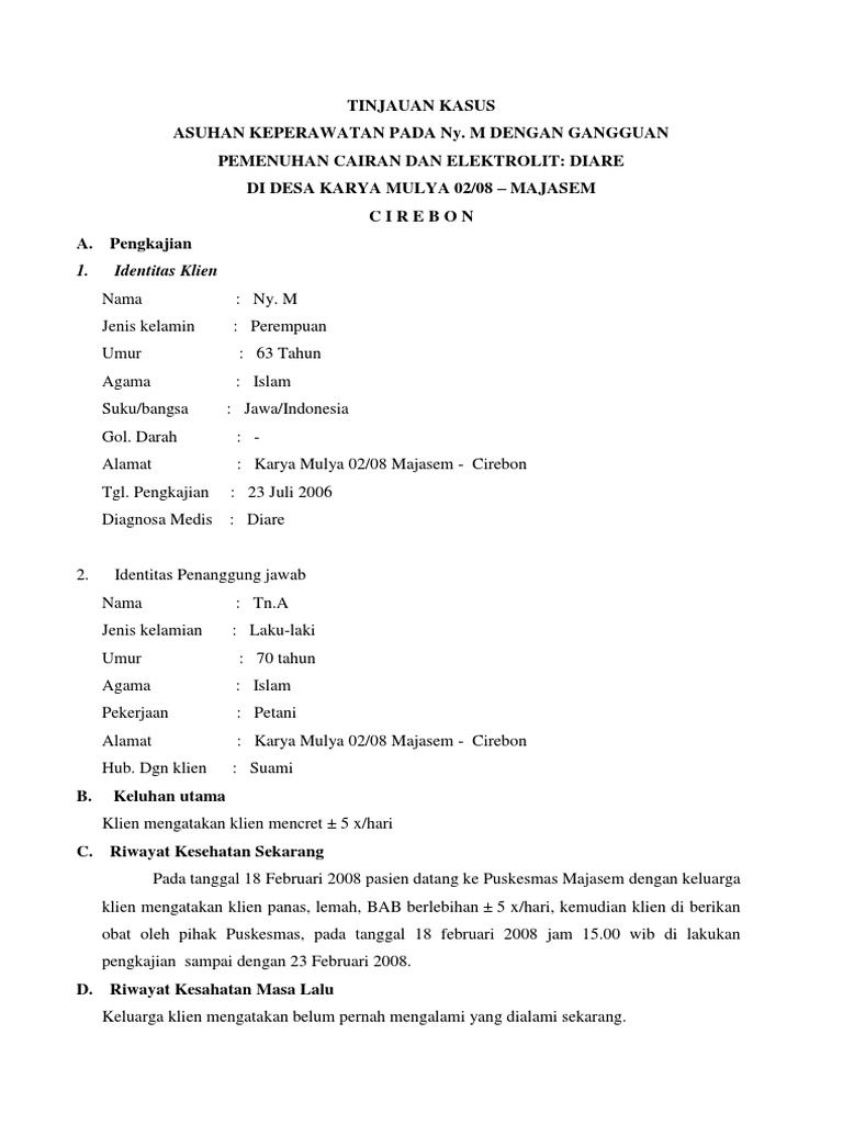 Askep Diare pada Dewasa: Panduan Perawatan
