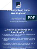 Los Objetivos en La Investigación