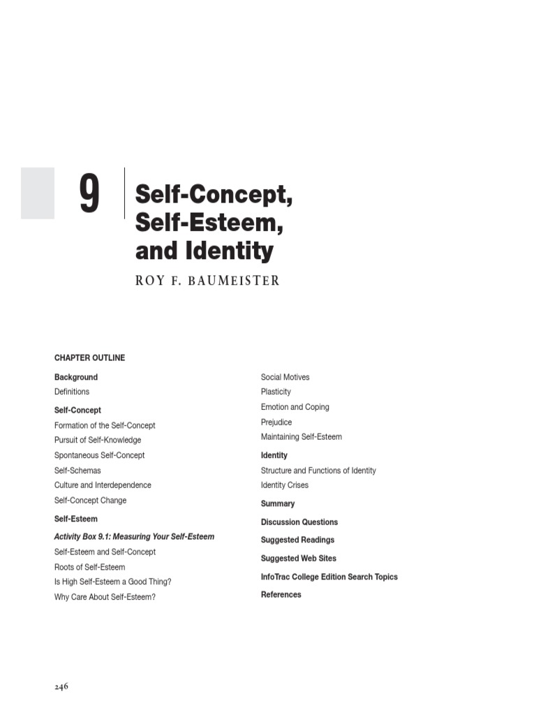 Self Concept + Self Esteem and Identity PDF | PDF | Self Esteem | Self