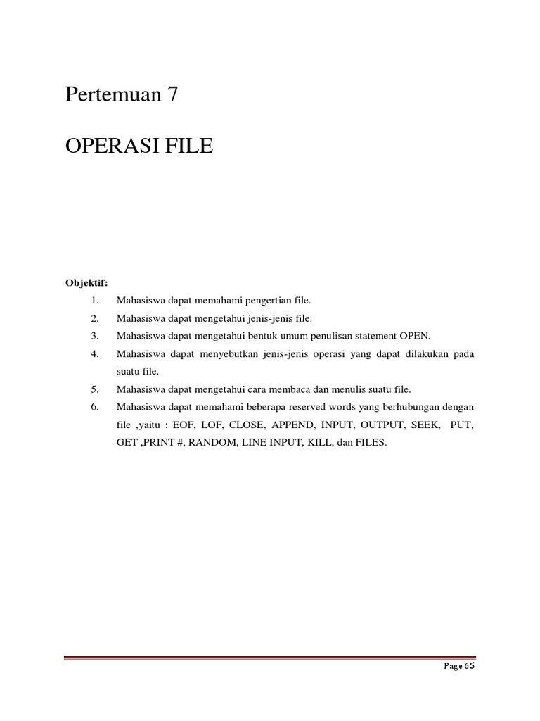 Operasi File dalam Pemrograman BASIC | PDF