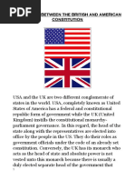 Difference Between Uk and Us Constitution