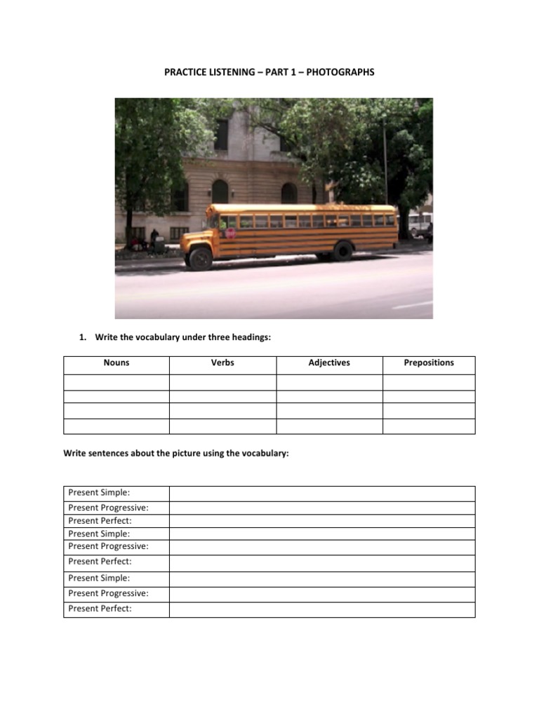 Listening Practice: Vocabulary & Sentences | PDF | Verb | Adjective