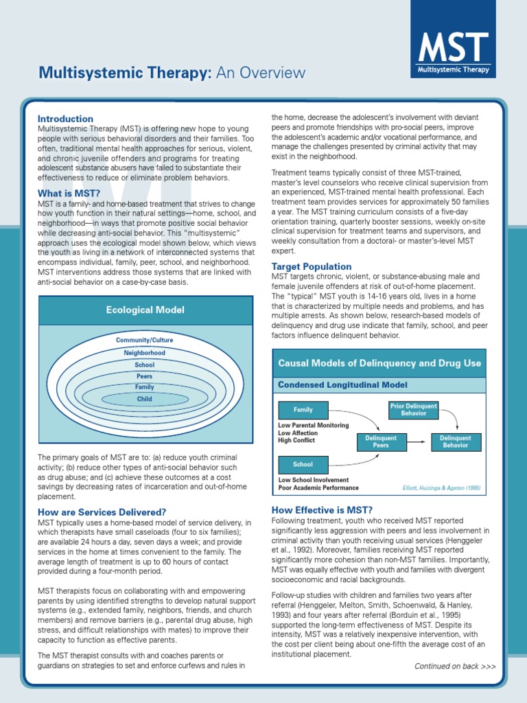 Multisystemic Therapy for Youth Offenders | PDF | Juvenile Delinquency ...