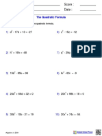 Algebra1 Quadratic Formula