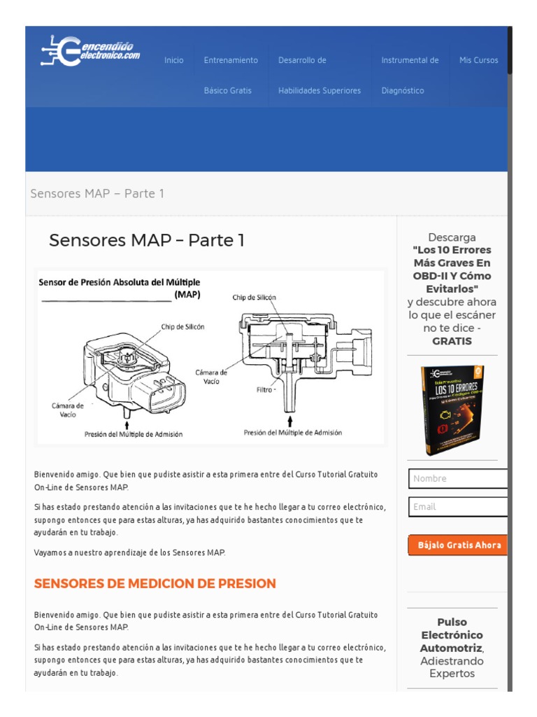 Funcionamiento y Diagnóstico del Sensor MAP | PDF | Presión | Sensor