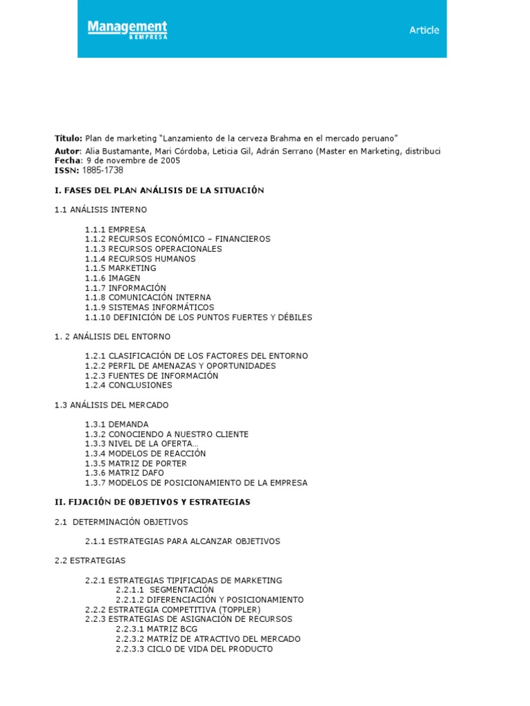 Plan Comercial Ejemplo  Producto Interno Bruto  Perú