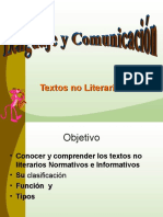 Textos NO Literarios Lenguaje