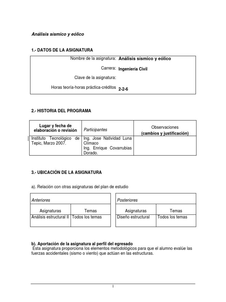 Analisis Sismico Y Eolico Descargar Gratis Pdf Resistencia De
