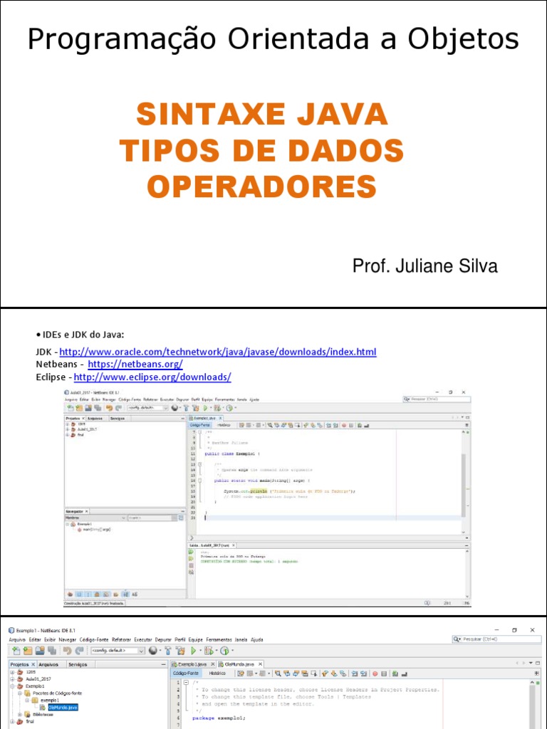 Sintaxe e Operadores em Java | PDF | Tipo de dados | Java (linguagem de ...
