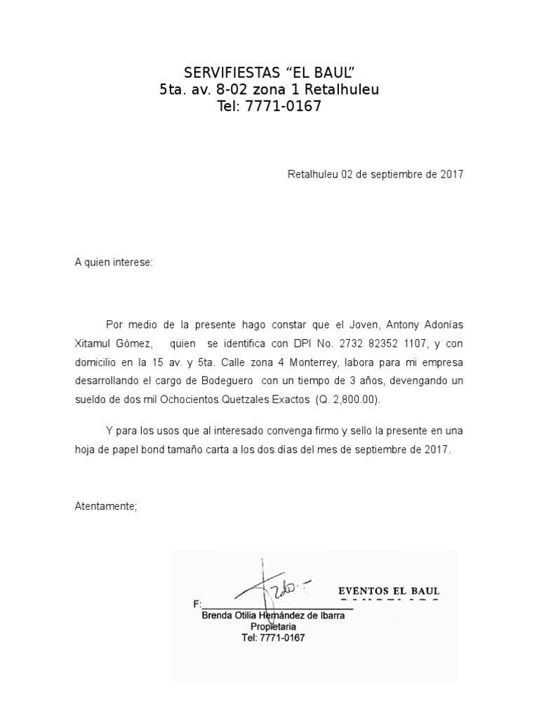 Carta Laboral