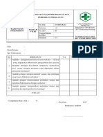 DAFTAR TILIK Pemantauan Pemeliharaan Alat