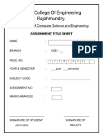 BVC Assignment Title Sheet
