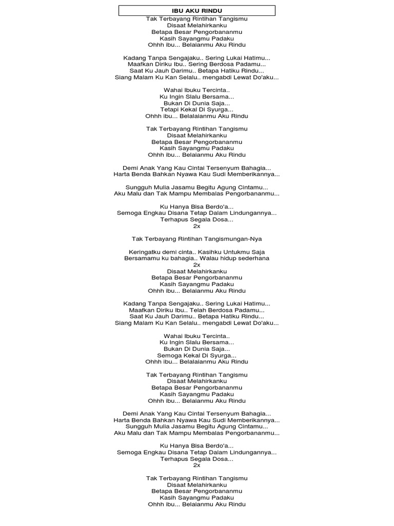 Tak Terbayang Rintihan Tangismu