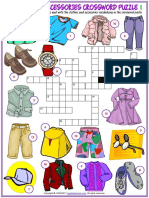 Clothes and Accessories Vocabulary Esl Crossword Puzzle Worksheets For Kids