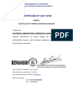 Certificado de alumno regular de Sociología UFRO 2017