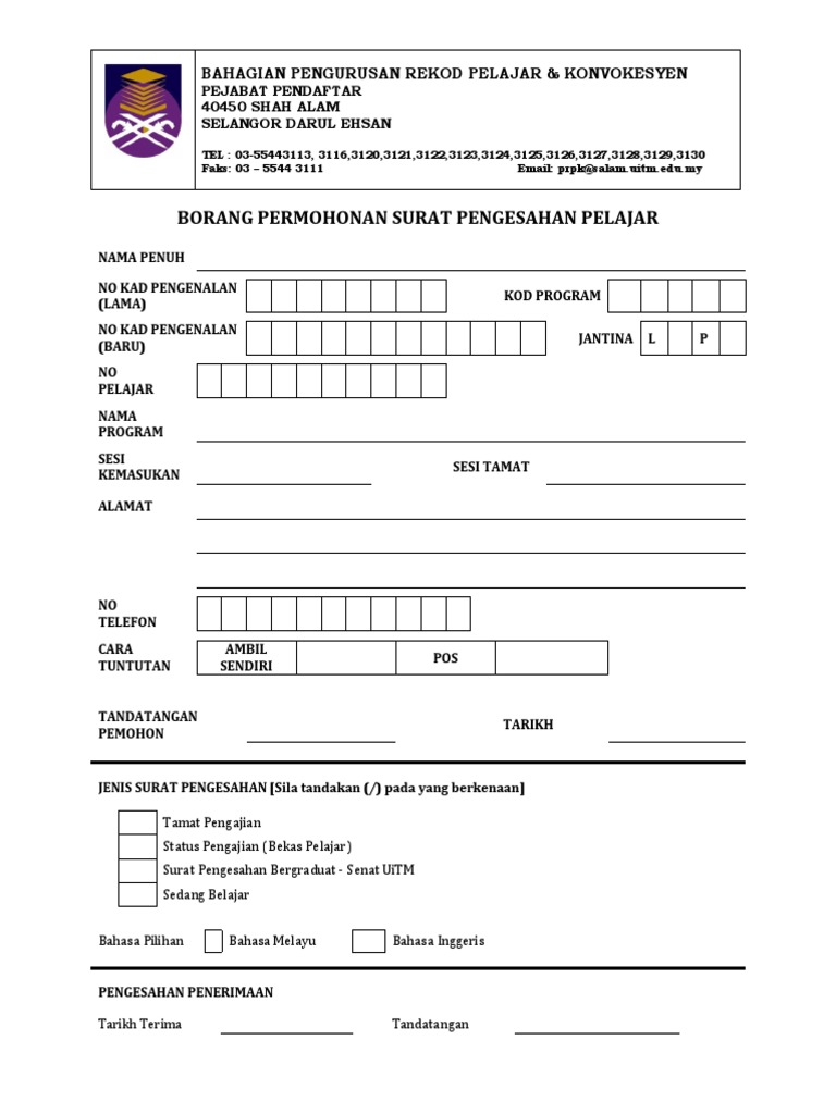 Surat Pengesahan Belajar Pdf