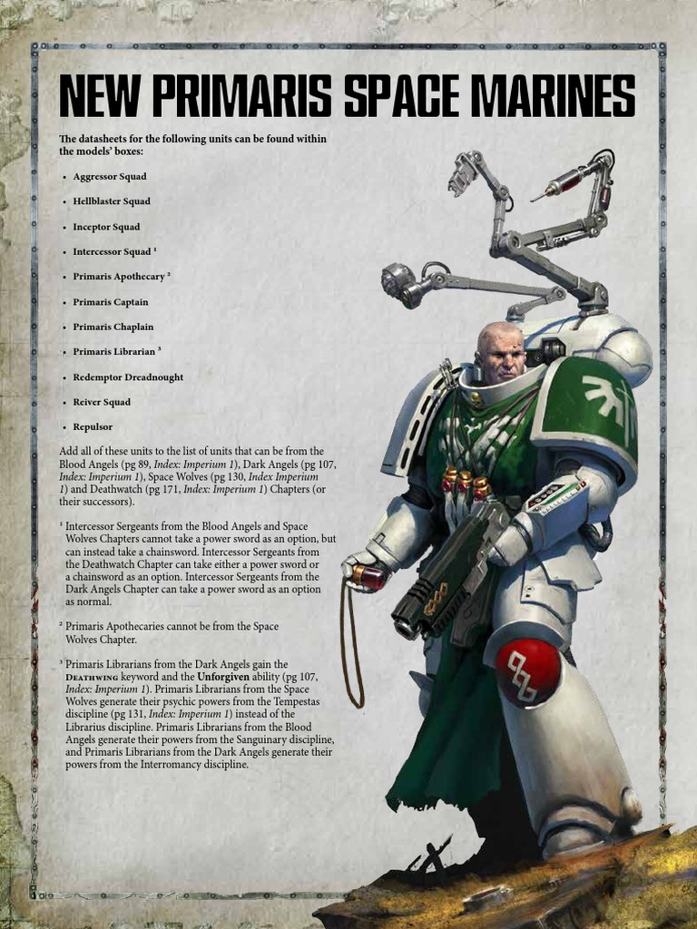 Primaris Space Marines | PDF | Military Equipment | Military Technology