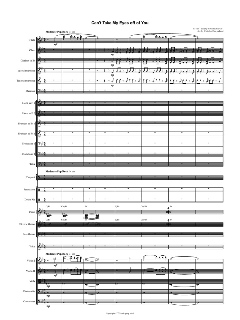 Can T Take My Eyes Off Of You Score And Parts Musical Instruments Classical Music can t take my eyes off of you score