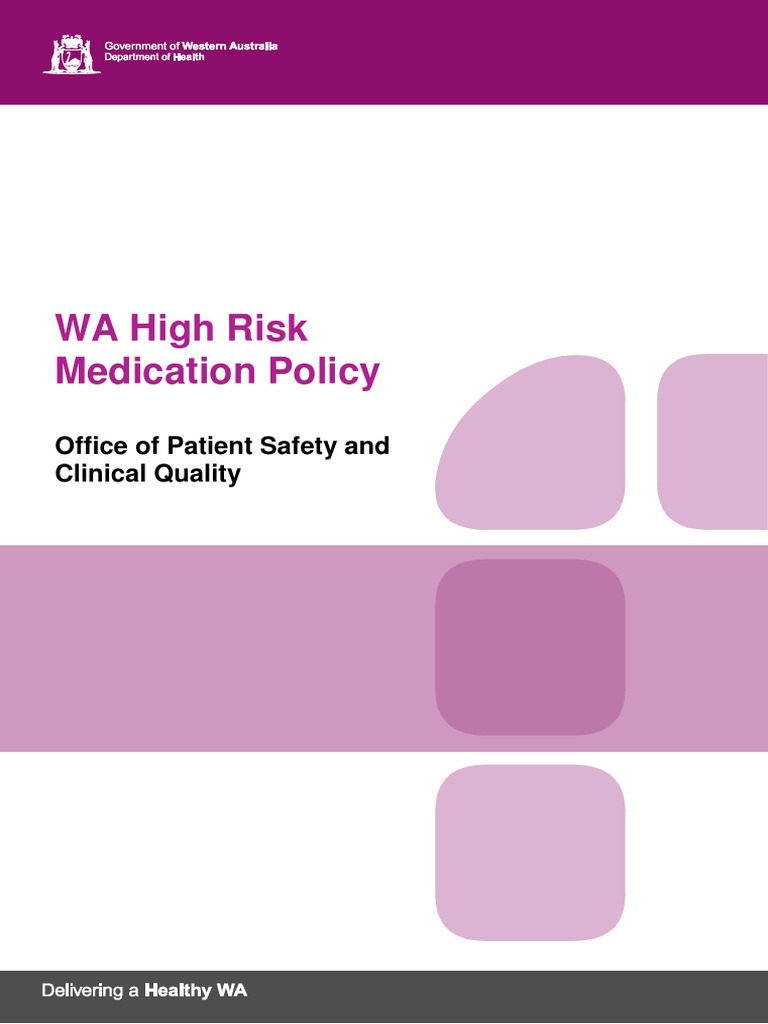 High Risk Medication Policy | PDF | Opioid | Clozapine