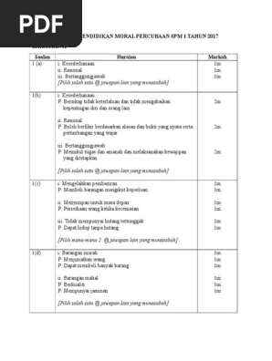 Skema Jawapan Pendidikan Moral 2017 Ar3 Pdf