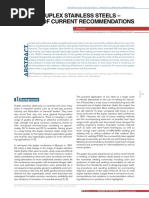 Welding Duplex Stainless Steels - A Review of Currernt Recommendations