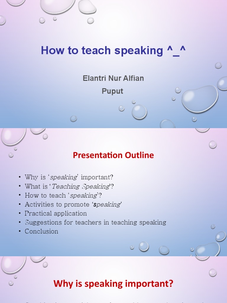 Teaching Speaking Skills in ESL | PDF | Language Education | English As ...