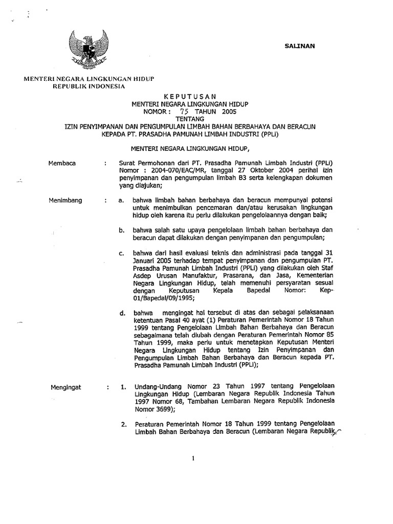 Izin Pengumpulan Limbah B3 PDF