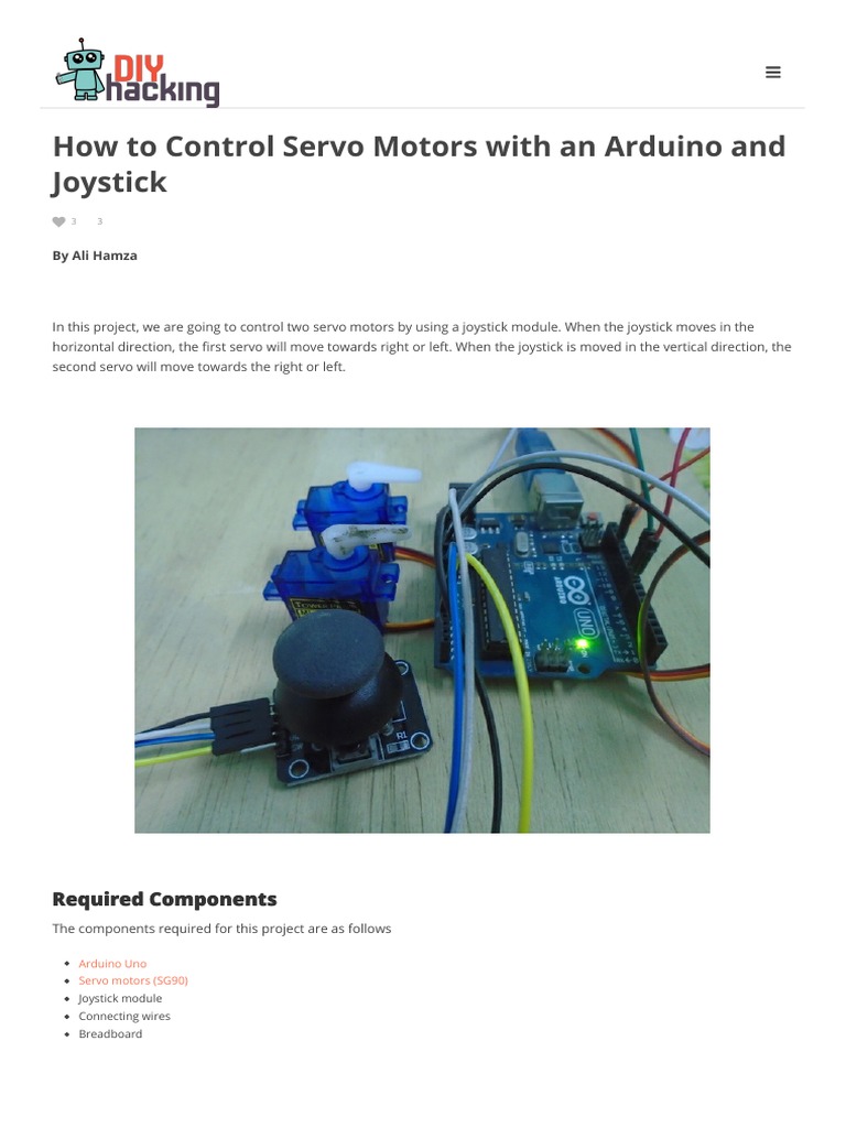 How To Control Servo Motors With An Arduino and Joystick | PDF ...
