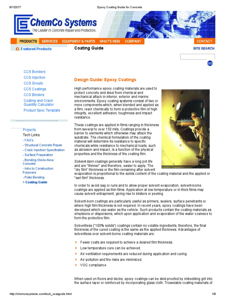 Epoxy Coating Guide For Concrete | PDF | Epoxy | Concrete