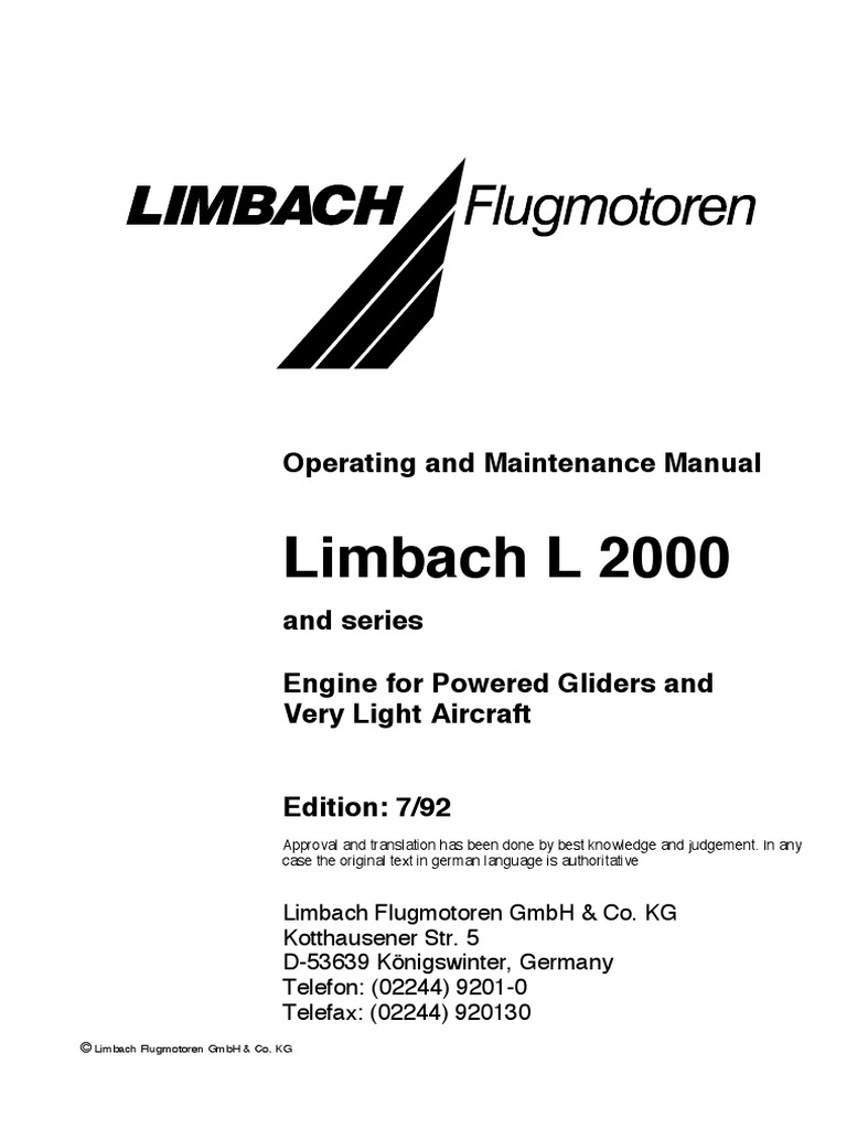 Limbach l2000 All Operatingandmaintenancemanual en | PDF | Carburetor ...