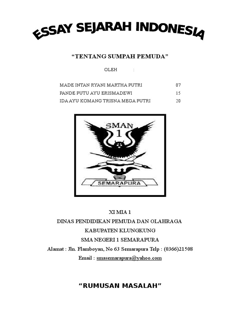 Essay Sumpah Pemuda
